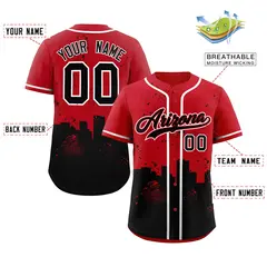Red Black Arizona City Nightscape Authentic Baseball Jersey 2