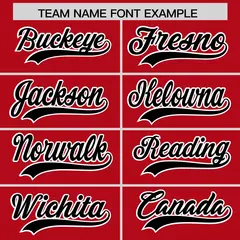 Red Black Baseball Jersey Pants Hat Uniform Package 3