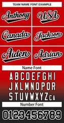 Red Black Black-White Gradient Two-Button Softball Jersey 3