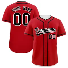 Red Black Classic Authentic Baseball Jersey