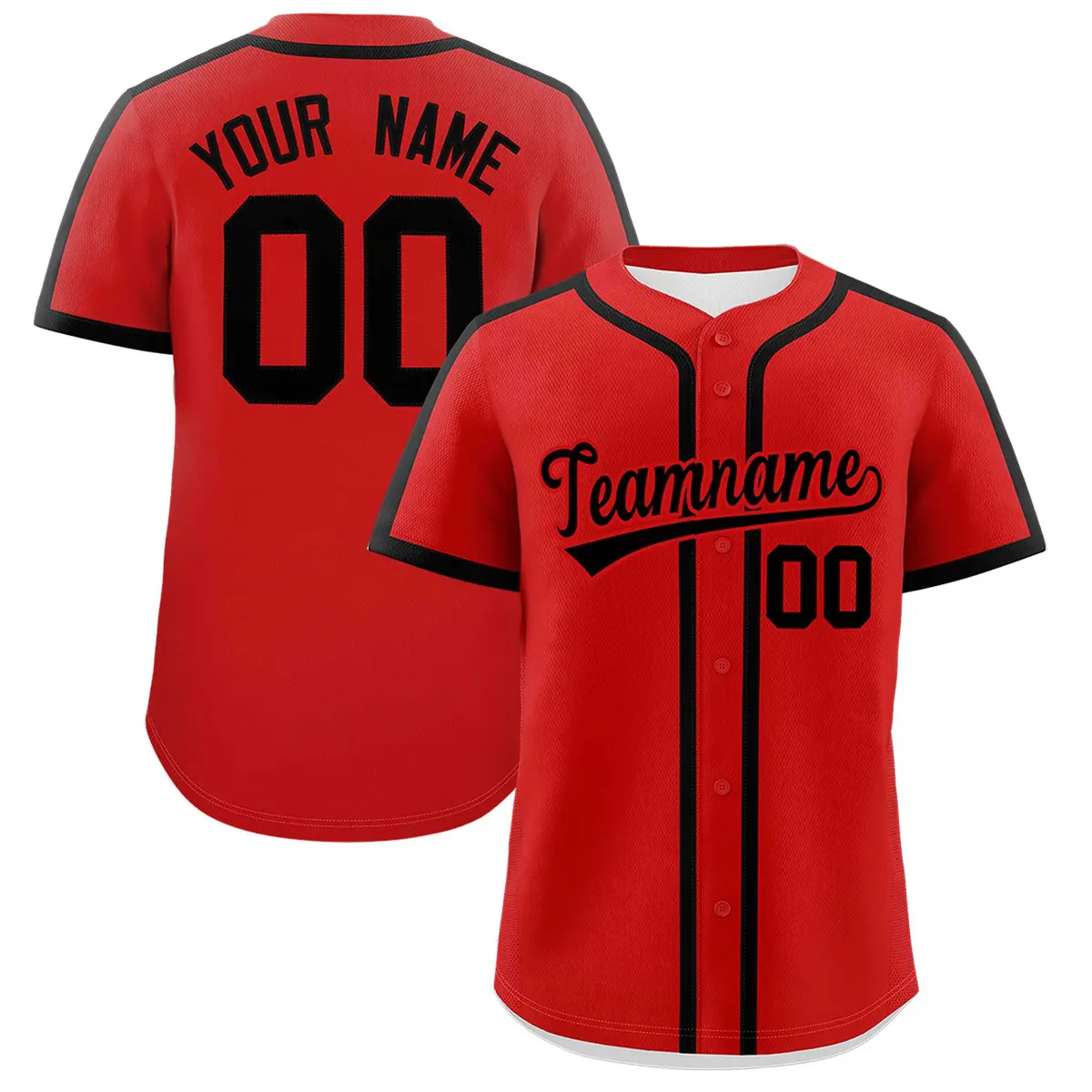 Red Black Classic Authentic Baseball Jersey