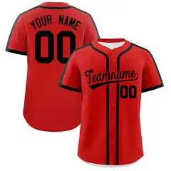 Red Black Classic Authentic Baseball Jersey 1