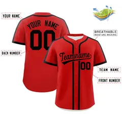 Red Black Classic Authentic Baseball Jersey 2