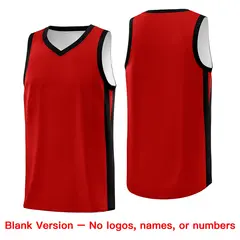 Red Black Classic Basketball Jersey 7
