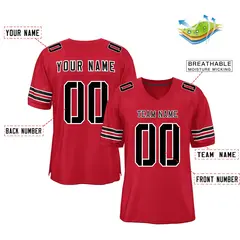 Red Black Classic Mesh Authentic Football Jersey 2