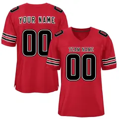 Red Black Classic Mesh Authentic Football Jersey 1