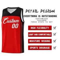 Red Black Classic Team Sports Basketball Jersey 2
