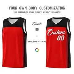 Red Black Classic Team Sports Basketball Jersey 3