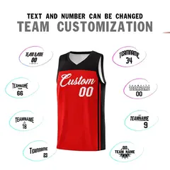 Red Black Classic Team Sports Basketball Jersey 4