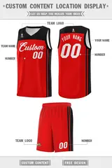 Red Black Classic Team Sports Basketball Jersey 5