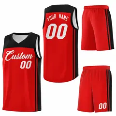 Red Black Classic Team Sports Basketball Jersey 6