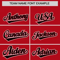 Red Black Color Block Authentic Baseball Jersey 3