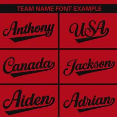 Red Black Full Button Classic Baseball Jersey 3