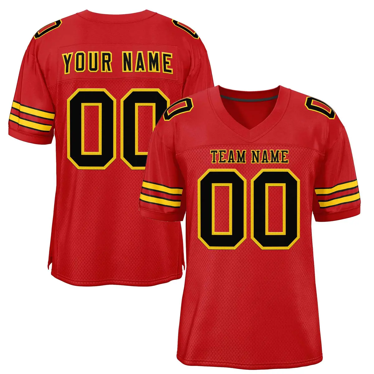 Red Black-Gold Classic Authentic Football Jersey