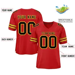 Red Black-Gold Classic Authentic Football Jersey 2