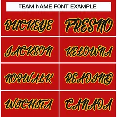 Red Black-Gold Classic Hockey Jersey 3