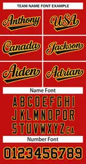 Red Black-Gold Classic Hockey Jersey 3