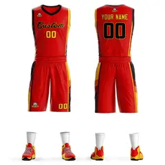 Red Black-Gold Classic Sets Basketball Jersey