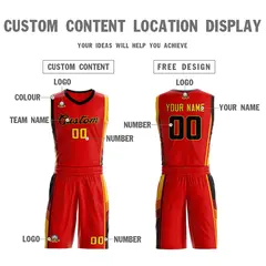 Red Black-Gold Classic Sets Basketball Jersey 3