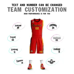 Red Black-Gold Classic Sets Basketball Jersey 4