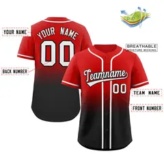 Red Black Gradient Fashion Baseball Jersey 2