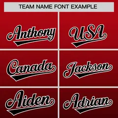 Red Black Gradient Full-Snap Varsity Letterman Jacket 3