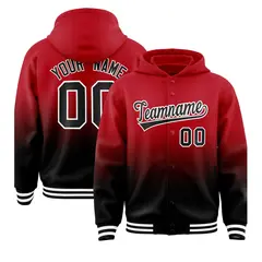 Red Black Gradient Letterman Varsity Jacket Hoodie 1
