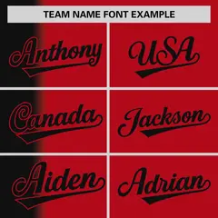 Red Black Gradient Pinstripe Baseball Jersey 3