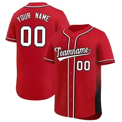 Red Black Gradient Side Authentic Baseball Jersey 1