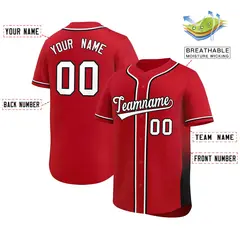 Red Black Gradient Side Authentic Baseball Jersey 2