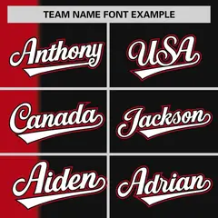 Red Black Gradient Stripe Two-Button Softball Jersey 3
