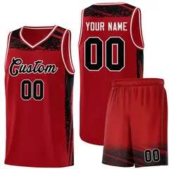 Red Black Graffiti Pattern Basketball Jersey Sports Uniform