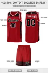 Red Black Graffiti Pattern Basketball Jersey Sports Uniform 2