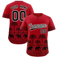 Red Black Graffiti Pattern Bossinia Style Baseball Jersey