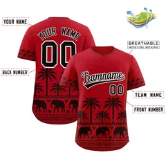 Red Black Graffiti Pattern Bossinia Style Baseball Jersey 2