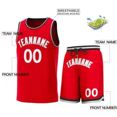 Red Black-Gray Classic Sets Basketball Jersey 2
