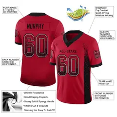 Red Black-Gray Drift Fashion Mesh Authentic Football Jersey 2