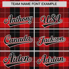 Red Black-Gray Plaid Varsity Letterman Baseball Jacket 3