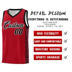 Red Black Indians Pattern Basketball Uniform Jersey 2