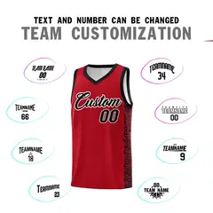 Red Black Indians Pattern Basketball Uniform Jersey 4