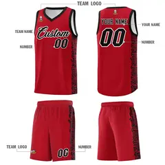 Red Black Indians Pattern Basketball Uniform Jersey 5