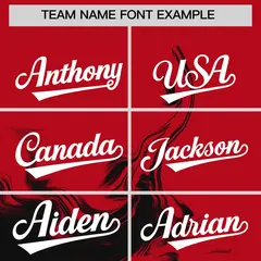 Red Black Ink Pattern Authentic Baseball Jersey 3