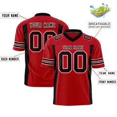 Red Black Insert Color Design Authentic Football Jersey 2