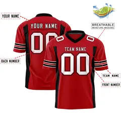 Red Black Insert Color Design Authentic Football Jersey 2