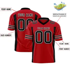 Red Black Insert Color Design Authentic Football Jersey 2