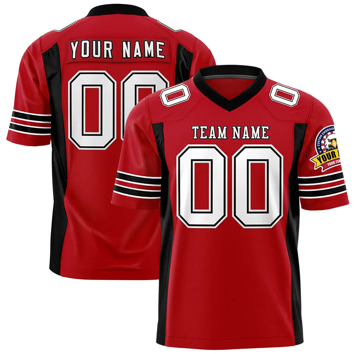 Red Black Insert Color Design Authentic Football Jersey