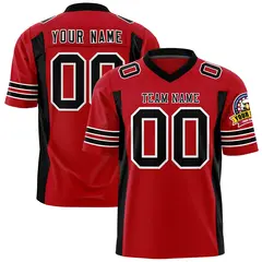 Red Black Insert Color Design Authentic Football Jersey 1