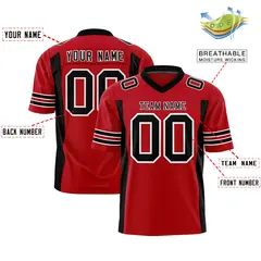 Red Black Insert Color Design Authentic Football Jersey 2