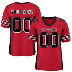 Red Black Insert Color Design Mesh Authentic Football Jersey