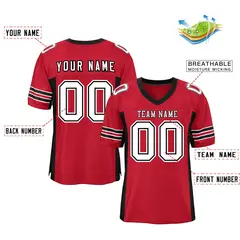 Red Black Insert Color Design Mesh Authentic Football Jersey 2
